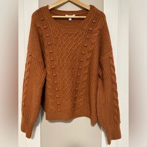 Time and Tru Cable Knit Sweater - Rust
